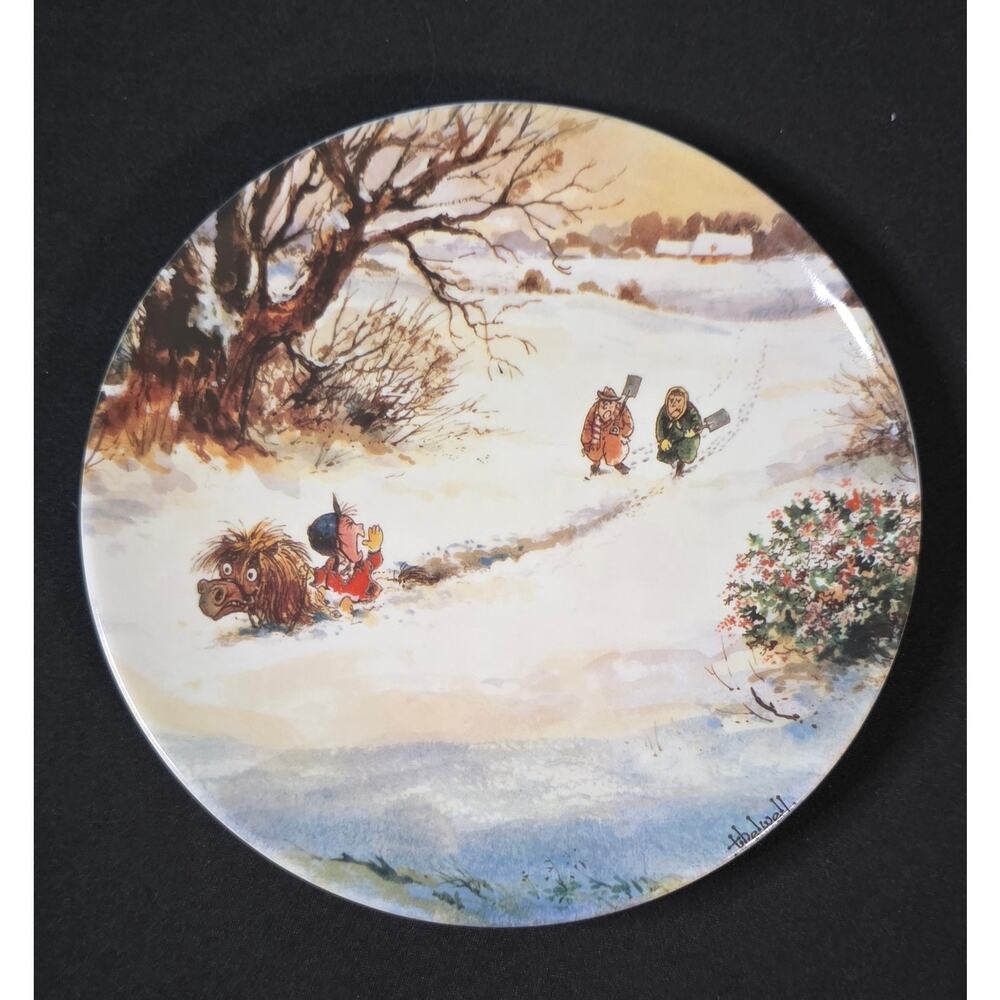 Danbury Mint Royal Worcester Thelwell's Ponies 'Please Dig Me Out' Collect Plate